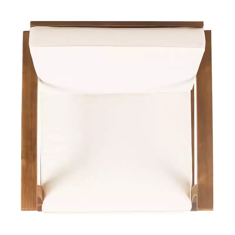 GDFStudio Abena Outdoor Acacia Wood 4 Seater Chat Set with Cushions, Teak and Cream