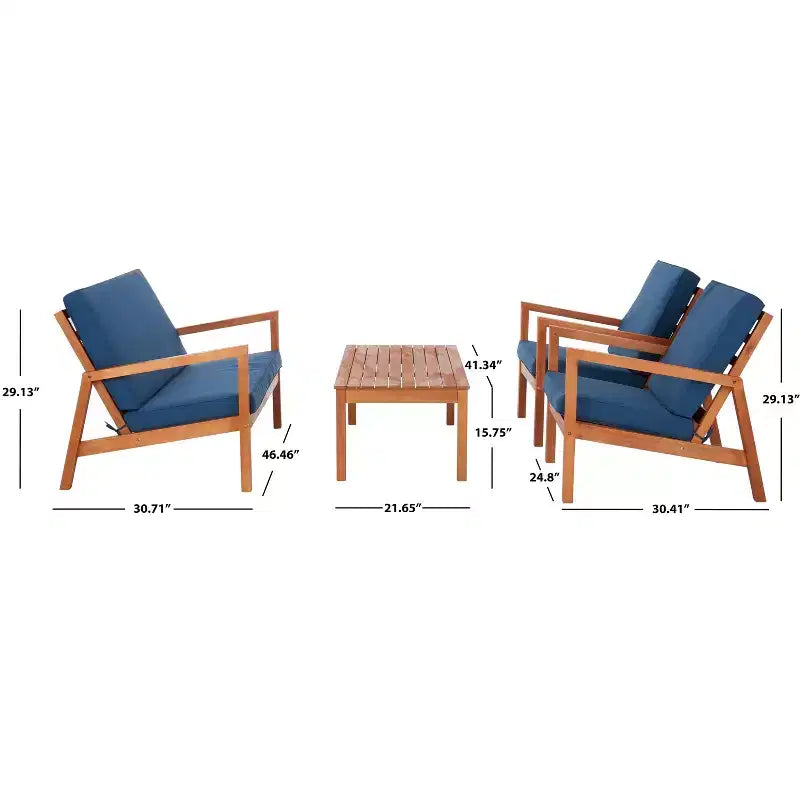 Larence 4 Piece Living Set - Indoor/Outdoor - PAT7068 - Safavieh