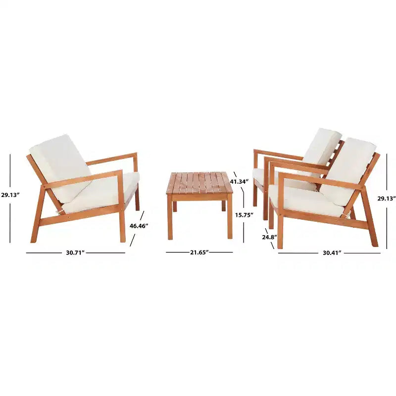 Larence 4 Piece Living Set - Indoor/Outdoor - PAT7068 - Safavieh
