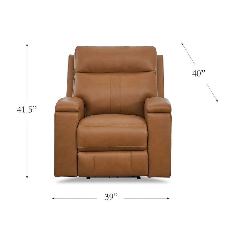 Fauteuil inclinable en cuir pleine fleur Venice Zero Gravity avec fonction d'inclinaison électrique, appui-tête réglable et porte-gobelet