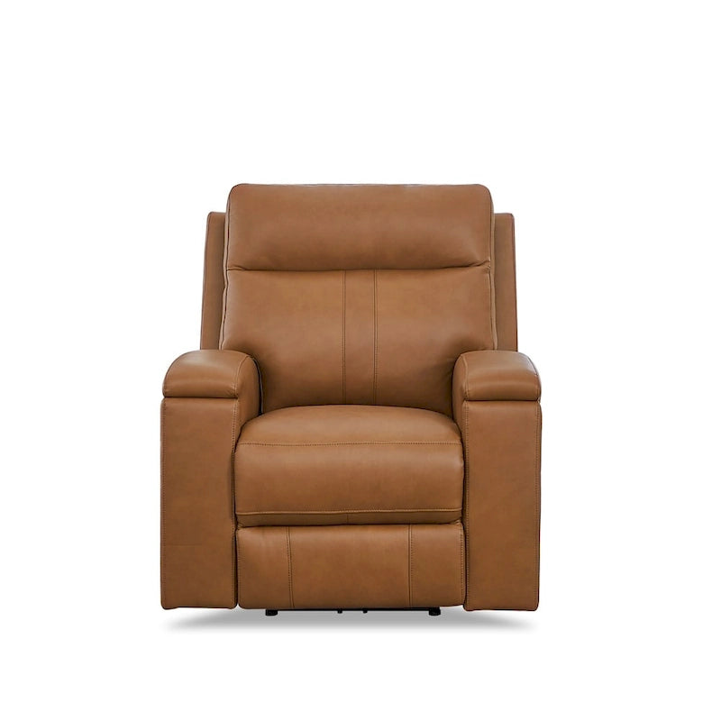 Fauteuil inclinable en cuir pleine fleur Venice Zero Gravity avec fonction d'inclinaison électrique, appui-tête réglable et porte-gobelet