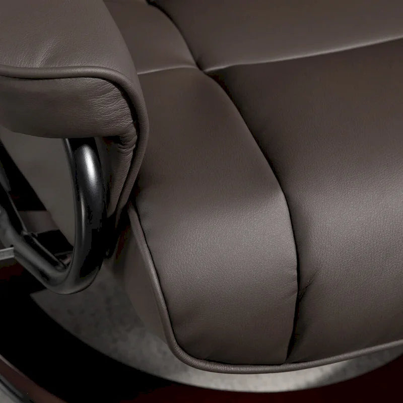 Fauteuil inclinable pivotant et ottoman, fauteuil inclinable en similicuir avec dossier haut