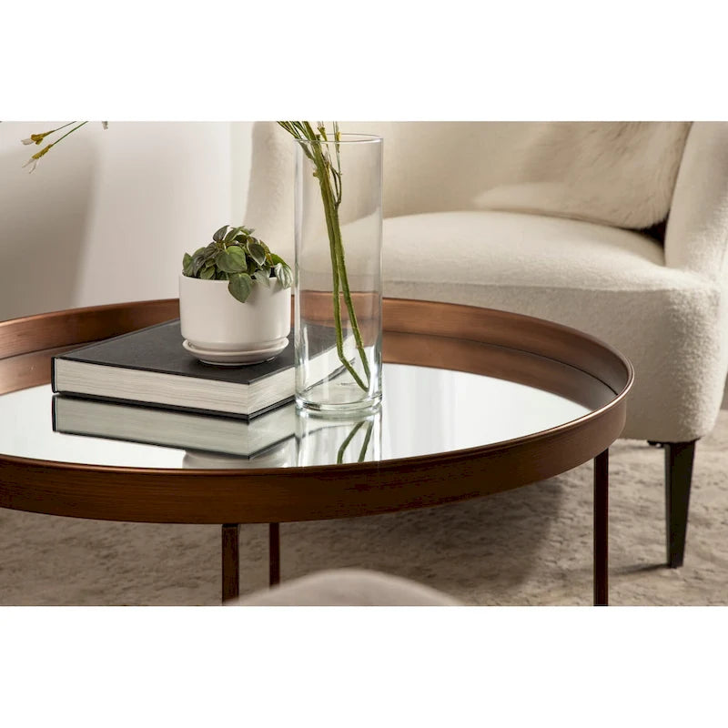 Table Basse Ronde Métal avec Structure Robuste en Fer – Table d'Appoint Moderne Minimaliste pour Salon, 71 cm