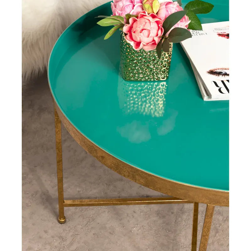 Table Basse Ronde Métal avec Structure Robuste en Fer – Table d'Appoint Moderne Minimaliste pour Salon, 71 cm