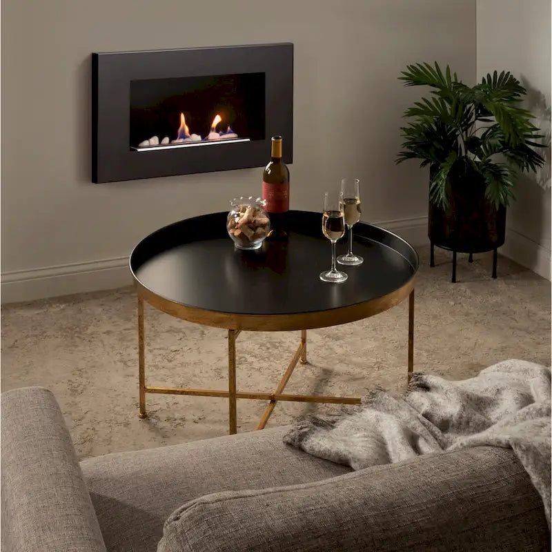 Table Basse Ronde Métal avec Structure Robuste en Fer – Table d'Appoint Moderne Minimaliste pour Salon, 71 cm