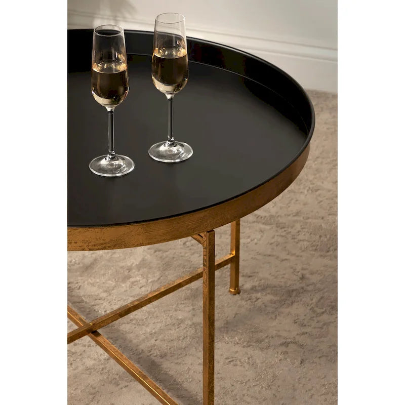 Table Basse Ronde Métal avec Structure Robuste en Fer – Table d'Appoint Moderne Minimaliste pour Salon, 71 cm