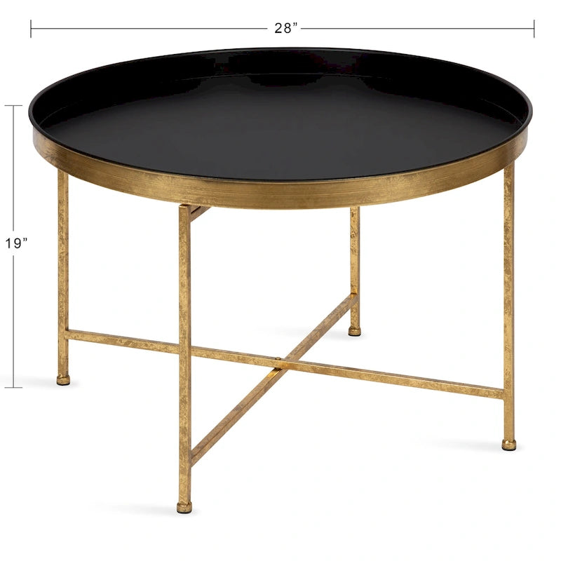 Table Basse Ronde Métal avec Structure Robuste en Fer – Table d'Appoint Moderne Minimaliste pour Salon, 71 cm