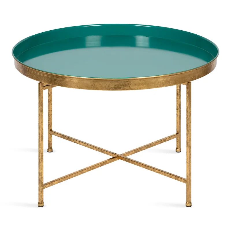 Table Basse Ronde Métal avec Structure Robuste en Fer – Table d'Appoint Moderne Minimaliste pour Salon, 71 cm
