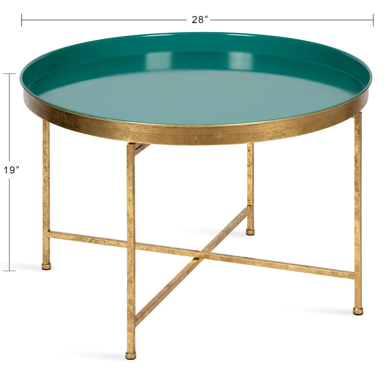 Table Basse Ronde Métal avec Structure Robuste en Fer – Table d'Appoint Moderne Minimaliste pour Salon, 71 cm
