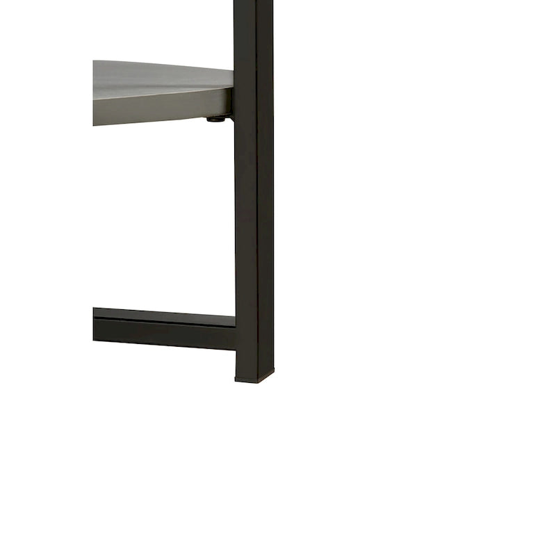 Table basse ronde avec rangement à 2 niveaux