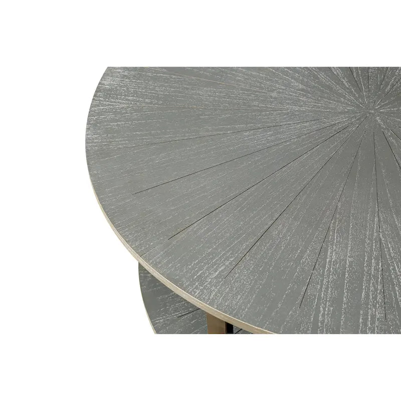 Table basse ronde avec rangement à 2 niveaux