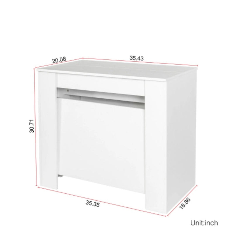Console-table à manger rectangulaire multifonctionnelle extensible pour 4 à 8 personnes