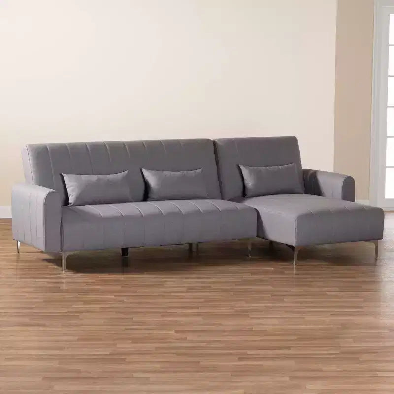 Baxton Studio Lanoma Fabric Upholstered Convertible Sleeper Sofa