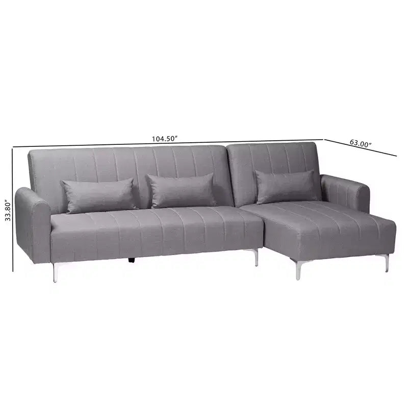 Baxton Studio Lanoma Fabric Upholstered Convertible Sleeper Sofa