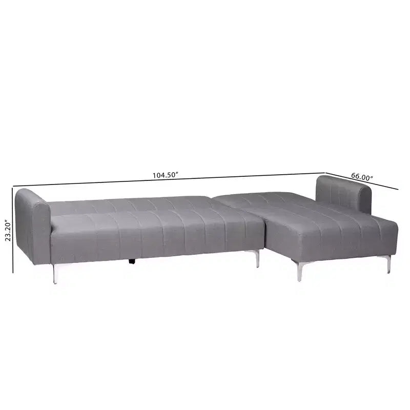 Baxton Studio Lanoma Fabric Upholstered Convertible Sleeper Sofa