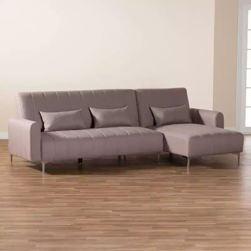 Baxton Studio Lanoma Fabric Upholstered Convertible Sleeper Sofa