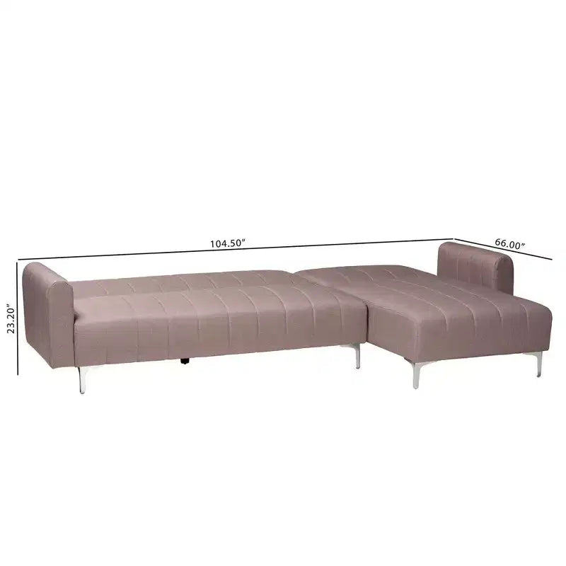 Baxton Studio Lanoma Fabric Upholstered Convertible Sleeper Sofa