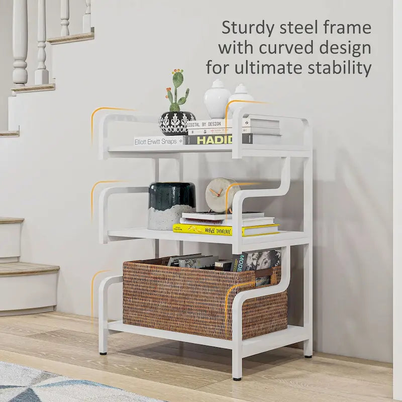 Meuble d'imprimante à 3 niveaux avec rangement, table d'imprimante industrielle en métal pour bureau à domicile, étagère de rangement polyvalente
