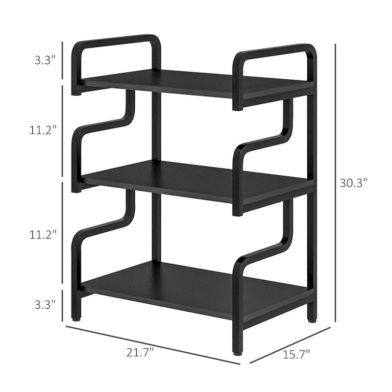 Meuble d'imprimante à 3 niveaux avec rangement, table d'imprimante industrielle en métal pour bureau à domicile, étagère de rangement polyvalente