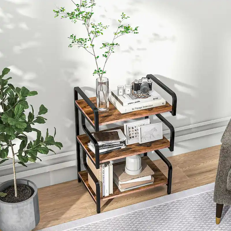 Meuble d'imprimante à 3 niveaux avec rangement, table d'imprimante industrielle en métal pour bureau à domicile, étagère de rangement polyvalente