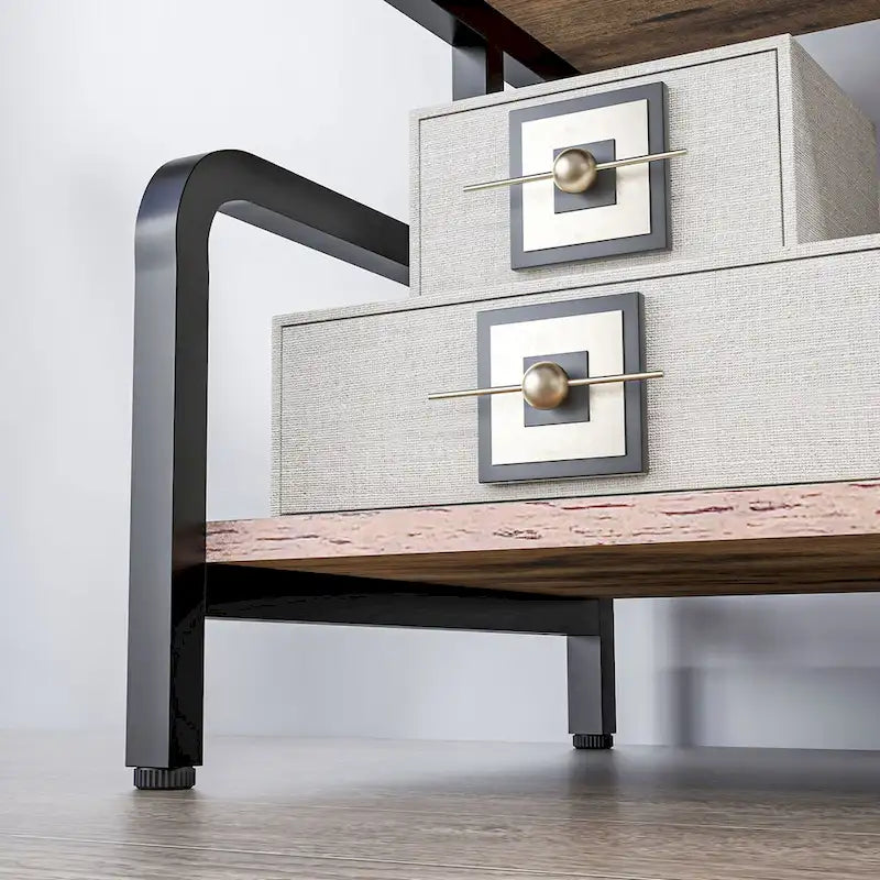 Meuble d'imprimante à 3 niveaux avec rangement, table d'imprimante industrielle en métal pour bureau à domicile, étagère de rangement polyvalente