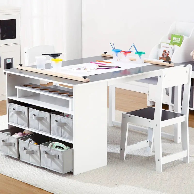 Table d'art et bureau de dessin pour enfants avec grand espace de rangement