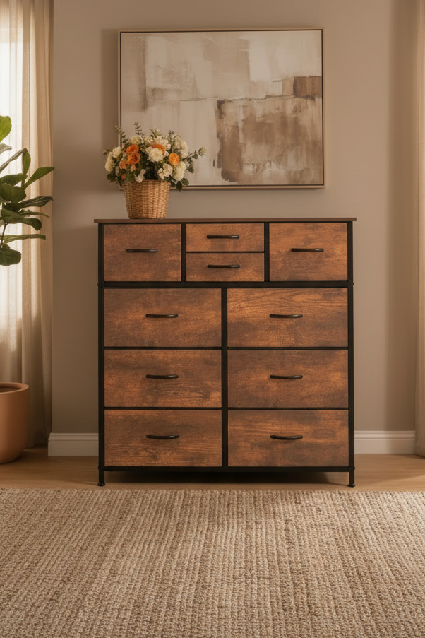 Accurate 9-Drawer Fabric Dresser